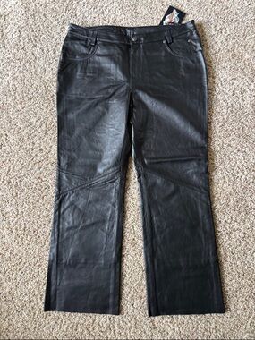 Harley-Davidson Women’s Black Leather Pants 16 Petite